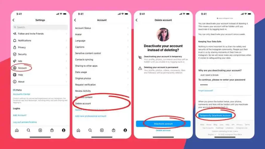 how to deactivate instagram account 2 times in a week