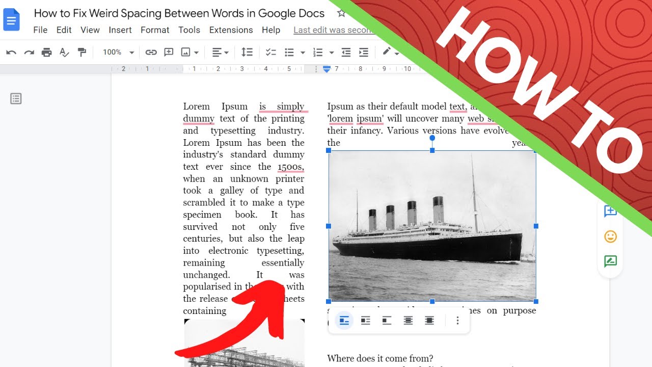 how to get rid of weird spacing in google docs