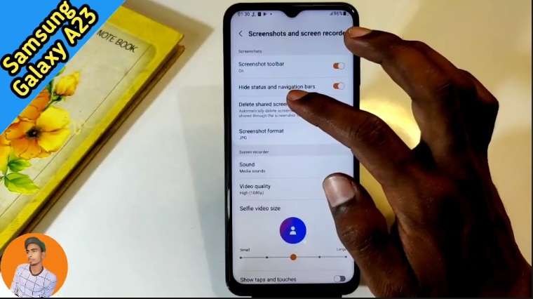 how to take screenshot in samsung a23