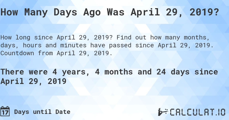 how many days ago was april 24