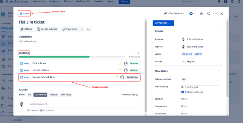 how to delete subtask in jira