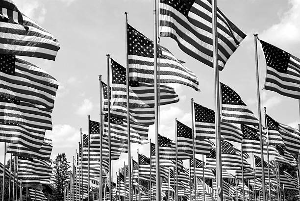 what does a black and white american flag mean